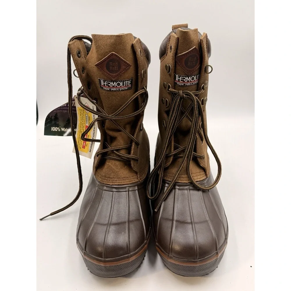 RED BALL by LACROSSE Winter Boots Mens 8 Suede Leather & Rubber THERMOLITE